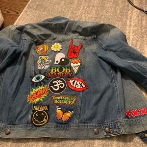 One of a kind patched jacket